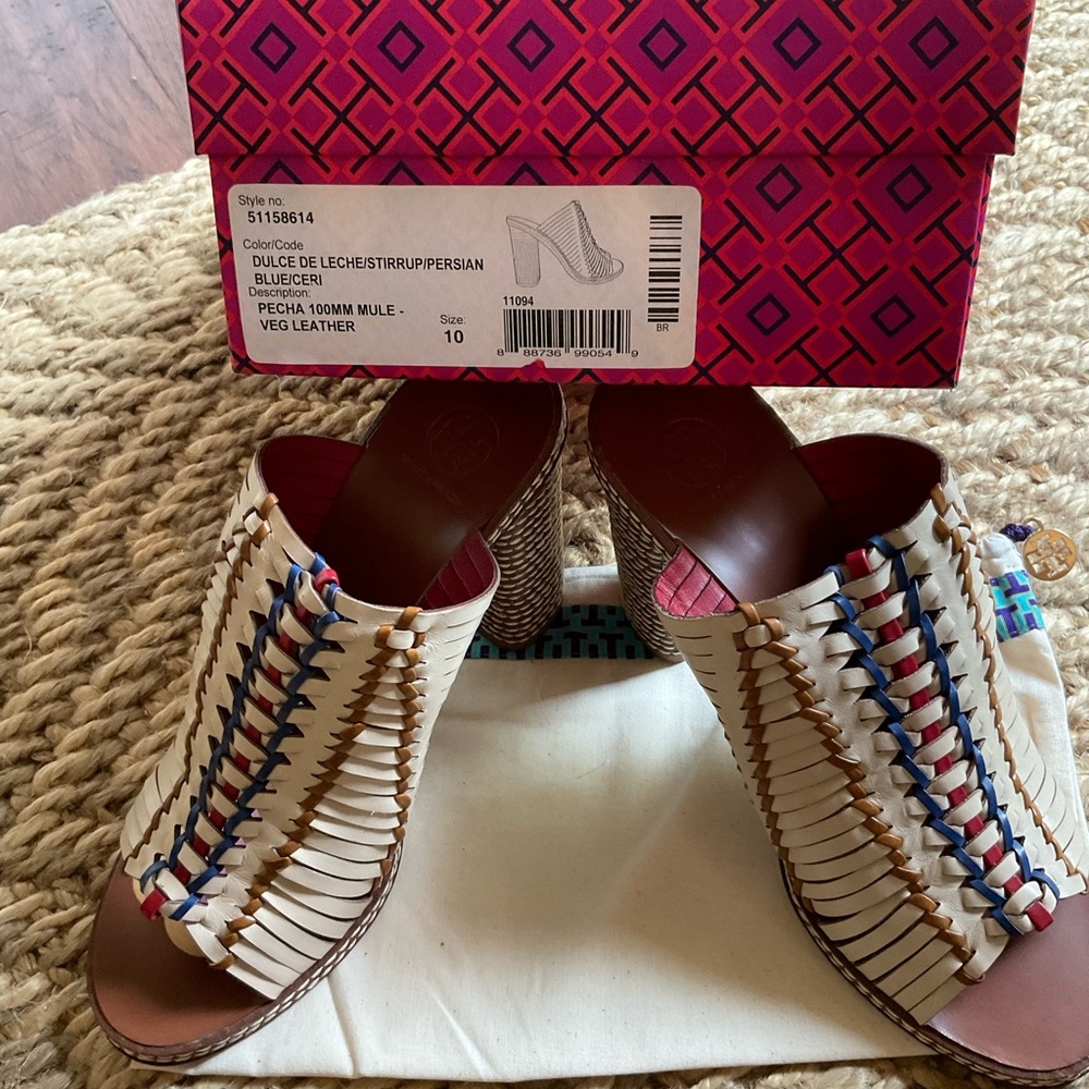 Tory Burch Pecha stitched mules/slides